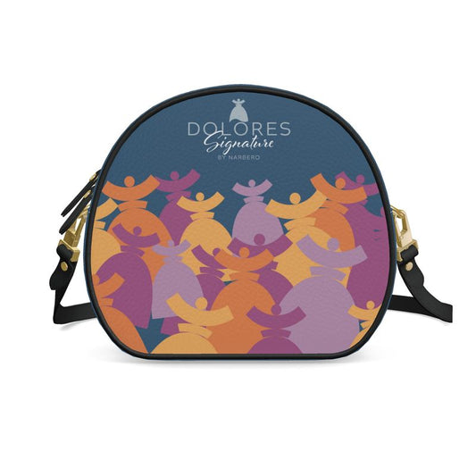 Dolores signature, Sac en cuir, round box Pastel color