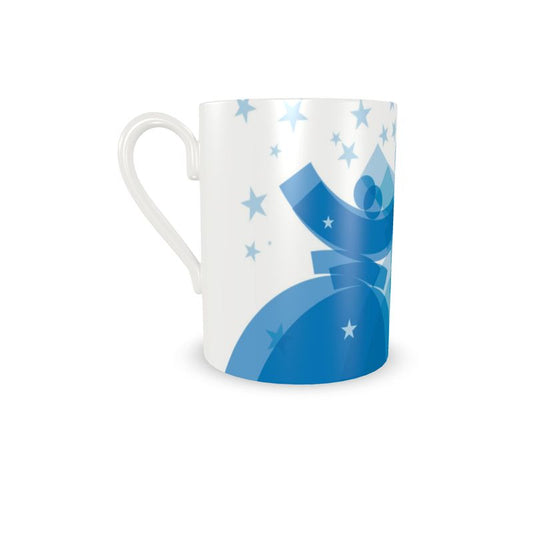 Tasse et sous tasse bleu étoilé