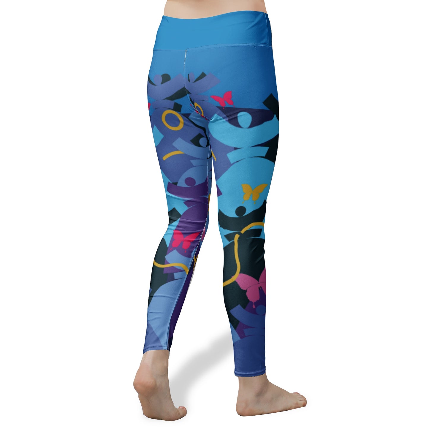 Leggings taille haute Yogga ou sport "Dolores Blue Ocean"