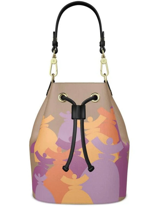 Dolores signature, sac "Bucket Bag" Dolores en Cuir "PASTEL"