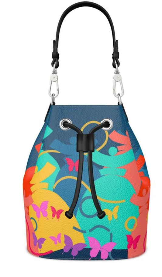 Dolores signature, sac "Bucket Bag" Dolores en Cuir PAPILLON