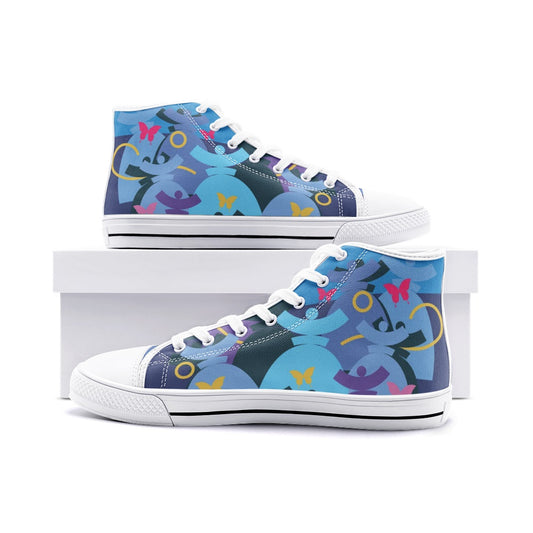 Dolores Signature. Baskets montantes unisexes en toile BLUE LINE