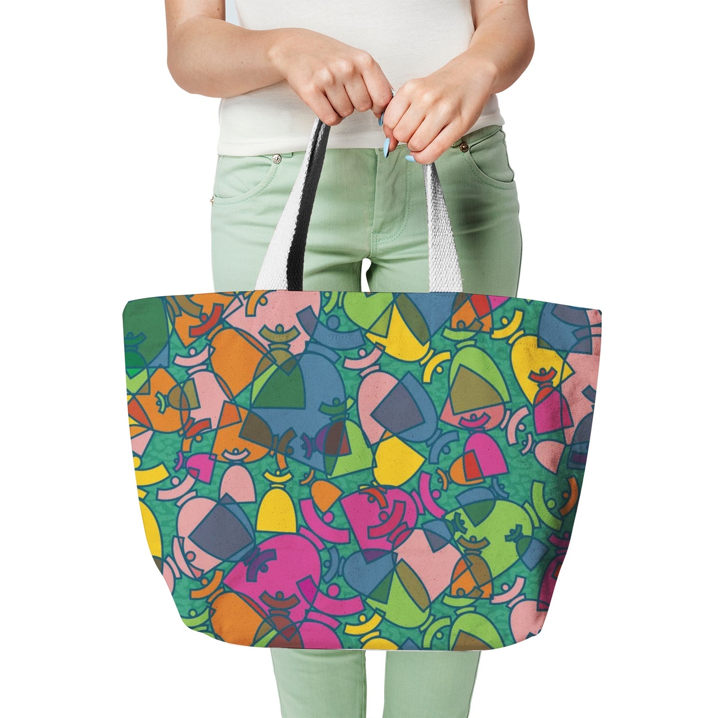 La boutique Narbero. Sac fourre-tout en toile naturelle Dolores, "Mosaic"