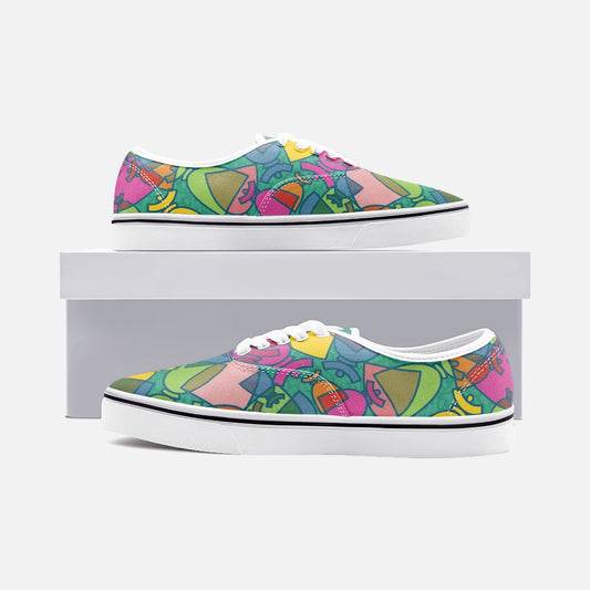 La boutique Narbero. Baskets basses en toile unisexe Dolores, "Mosaic" .