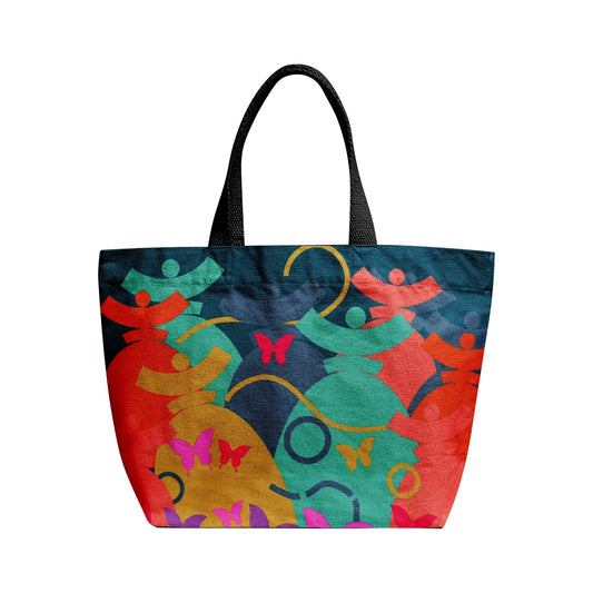 Dolores signature. Sac fourre-tout en toile naturelle Dolores, "Papillons"