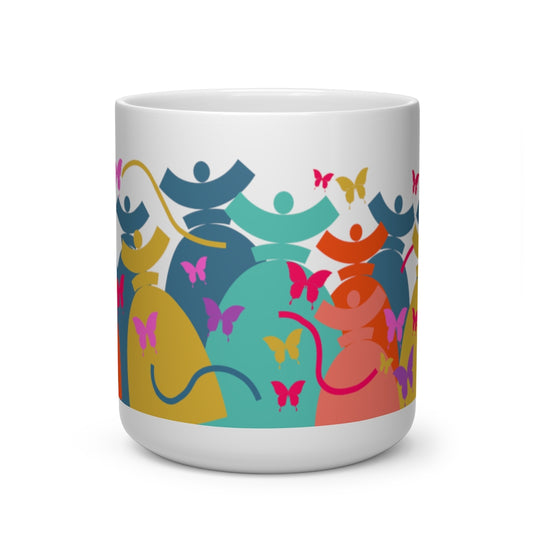 La boutique Narbero, le mug Dolores "Papillons" en forme de Cœur.