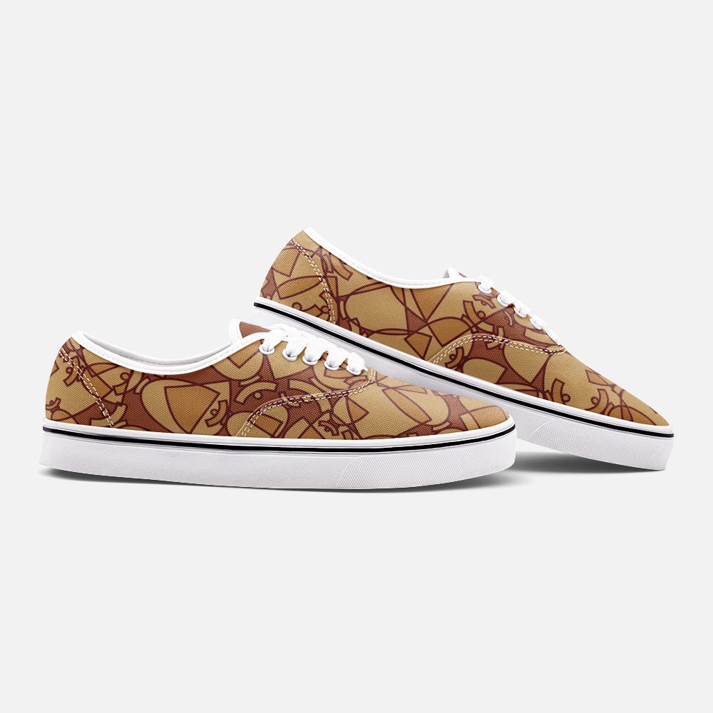 La boutique Narbero. Baskets basses en toile unisexe Dolores, "Brown Mosaic" .