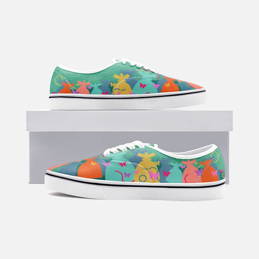 Dolores signature. Baskets basses en toile unisexe Dolores, "Papillons" .