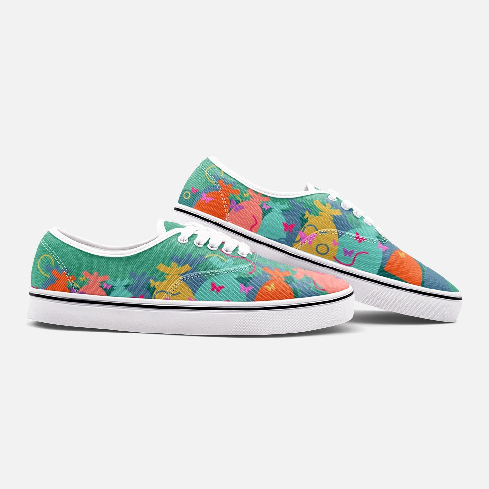 Dolores signature. Baskets basses en toile unisexe Dolores, "Papillons" .