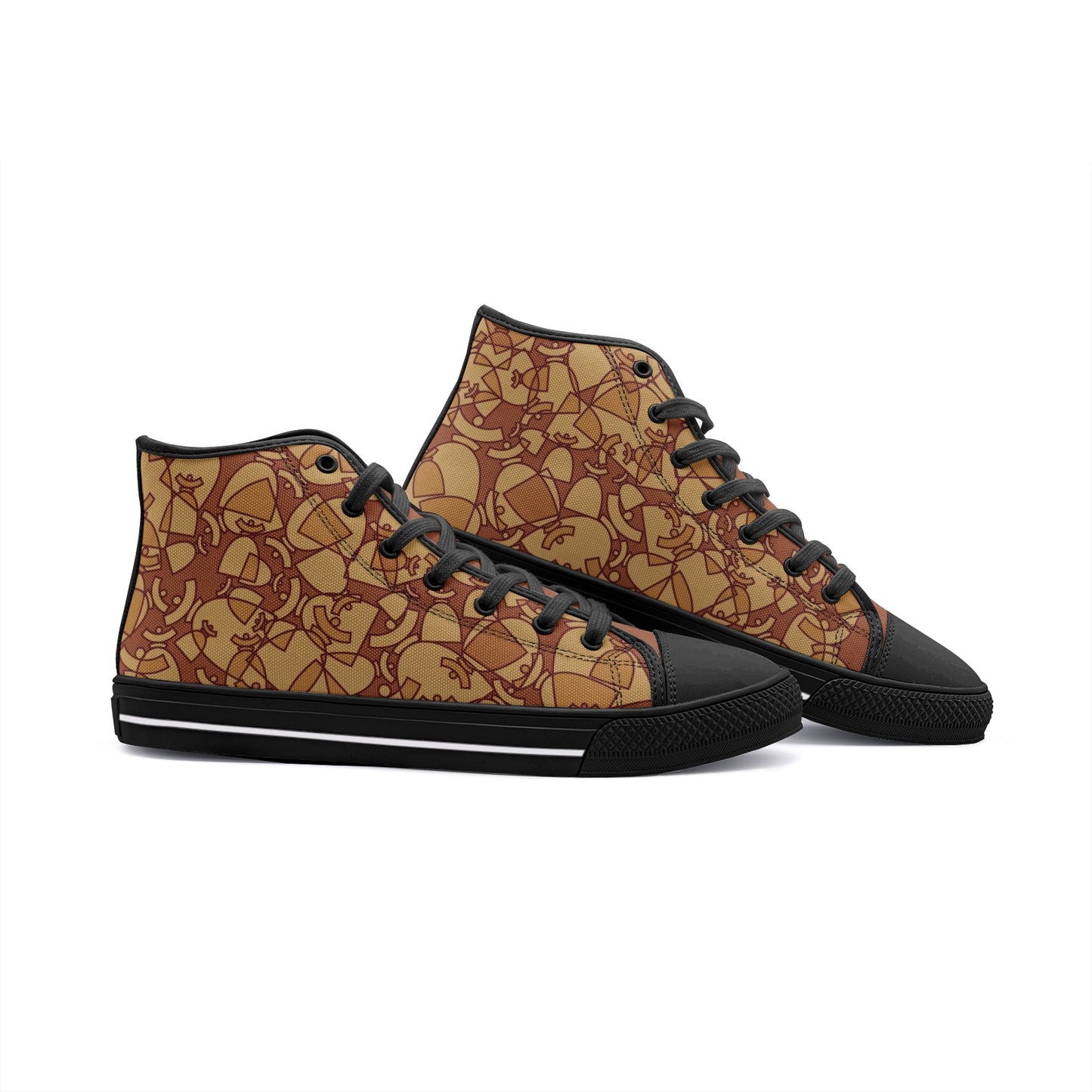 Dolores signature. Baskets hautes en toile unisexe Dolores, "Brown Mosaic".