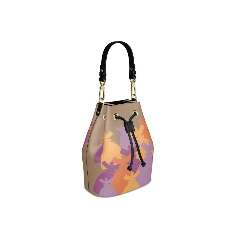 Dolores signature, sac "Bucket Bag" Dolores en Cuir "PASTEL"