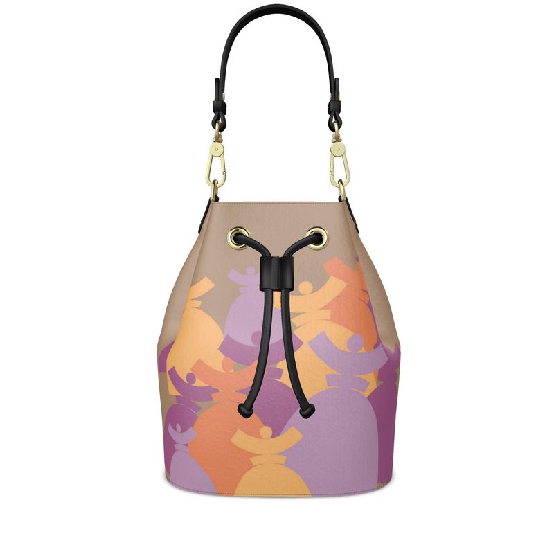Dolores signature, sac "Bucket Bag" Dolores en Cuir "PASTEL"