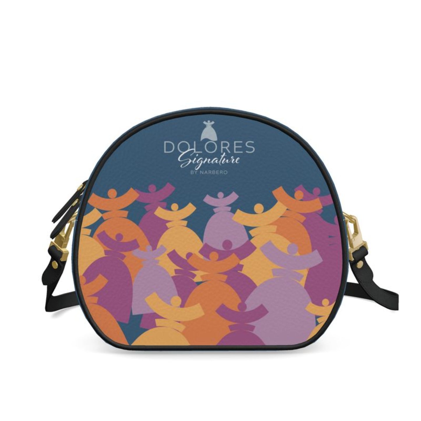 Dolores signature, Sac en cuir, round box Pastel color