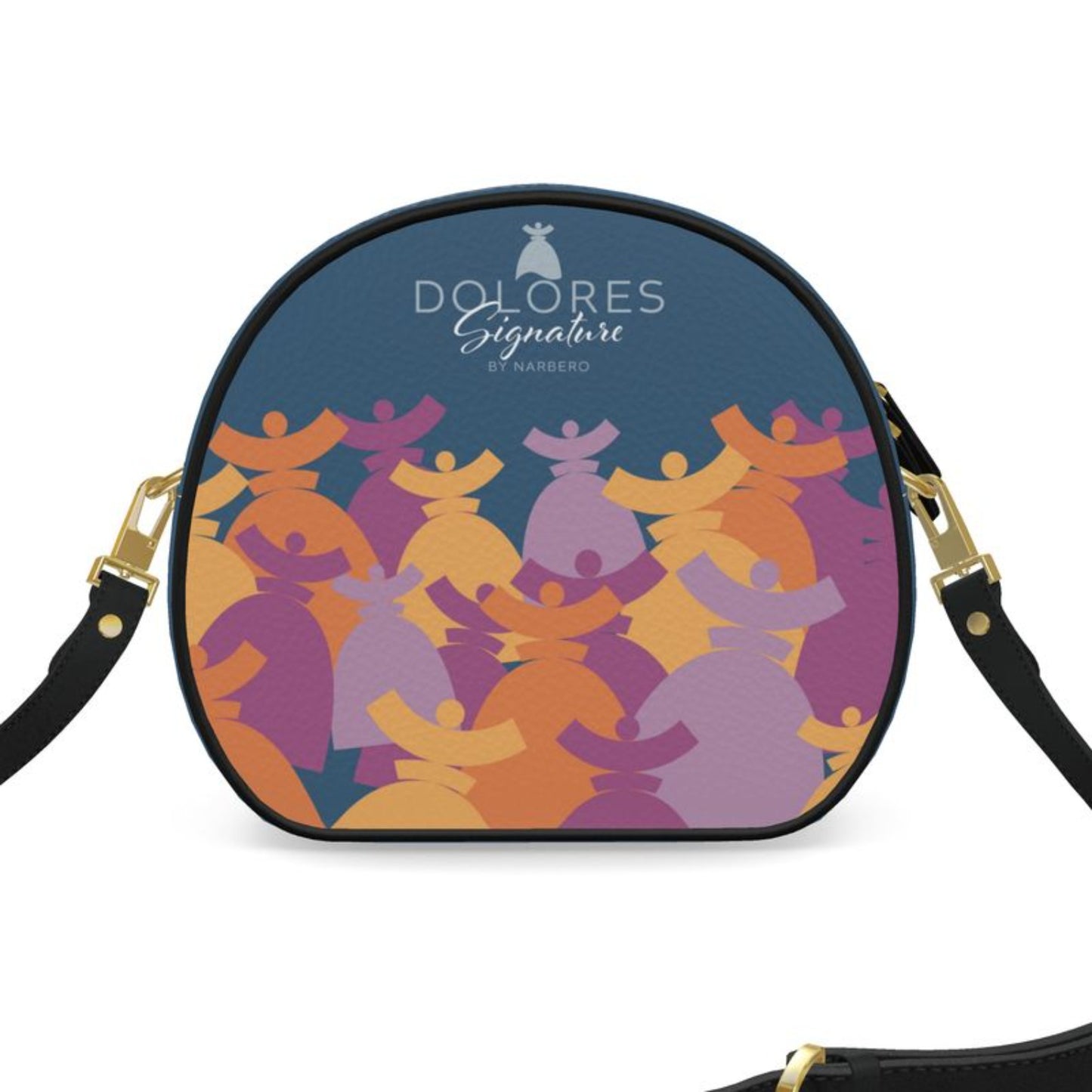 Dolores signature, Sac en cuir, round box Pastel color