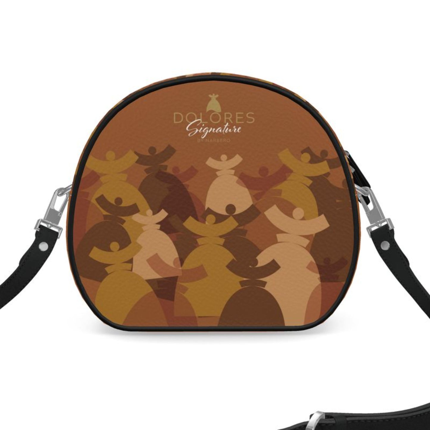 Dolores signature, Sac en cuir, round box Eclipse