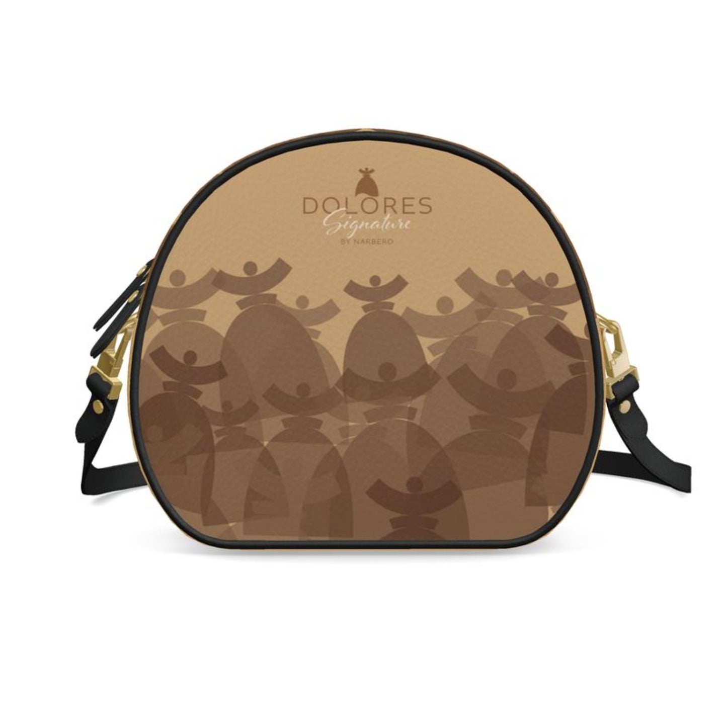 Dolores signature, Sac en cuir, round box "DUNE"