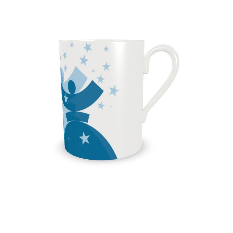 Tasse et sous tasse bleu étoilé