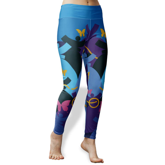 Leggings  taille haute Yogga ou sport "Dolores Blue Ocean"