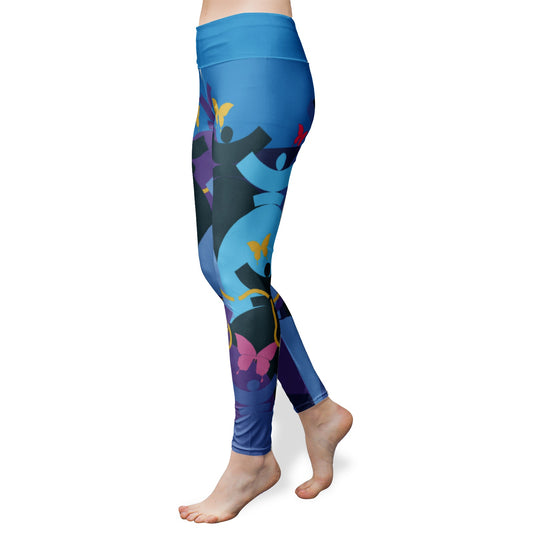 Leggings  taille haute Yogga ou sport "Dolores Blue Ocean"
