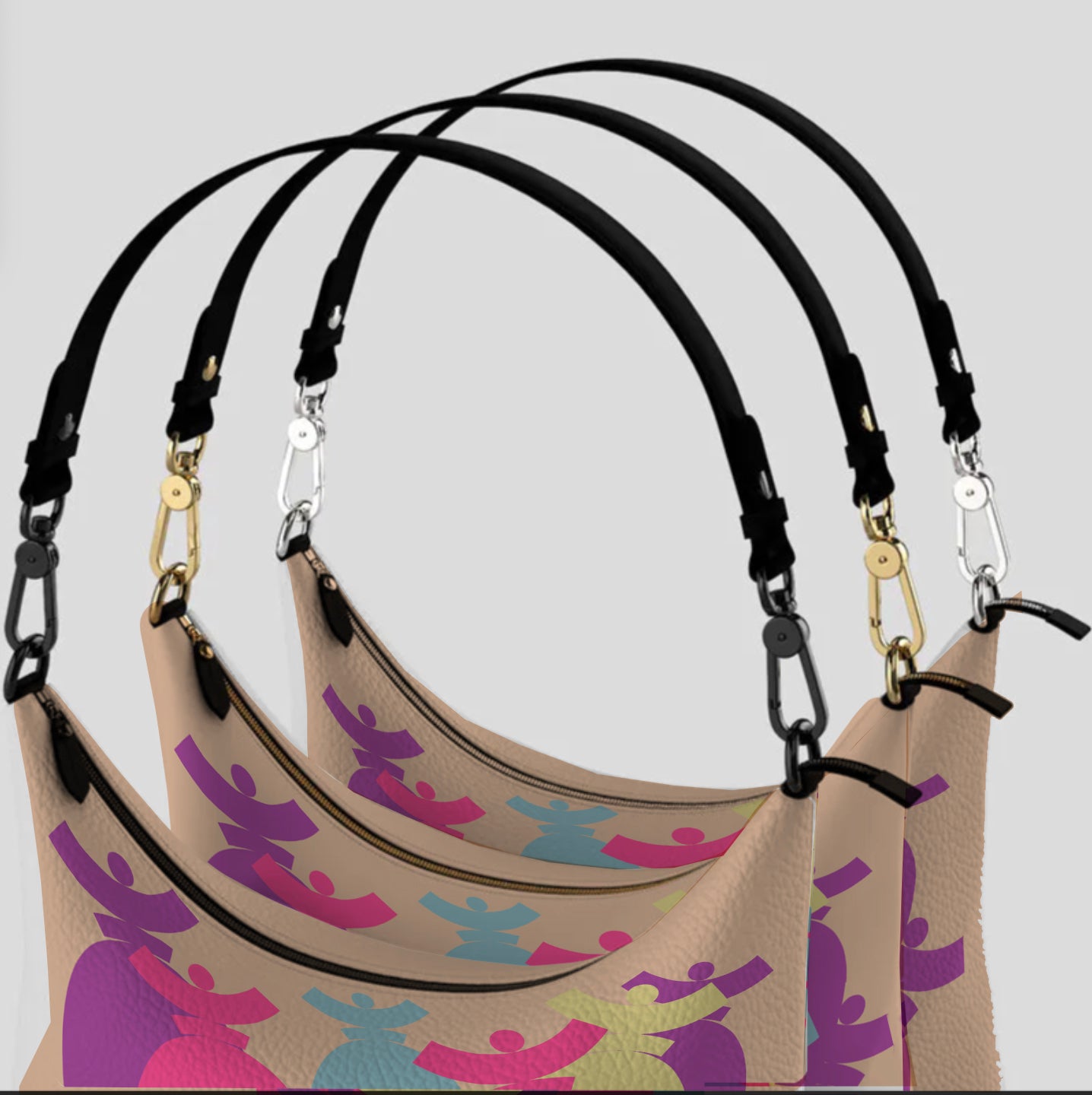 Dolores signature 'FARMELL' HOBO BAGS Sac cuir Dolores Pastel