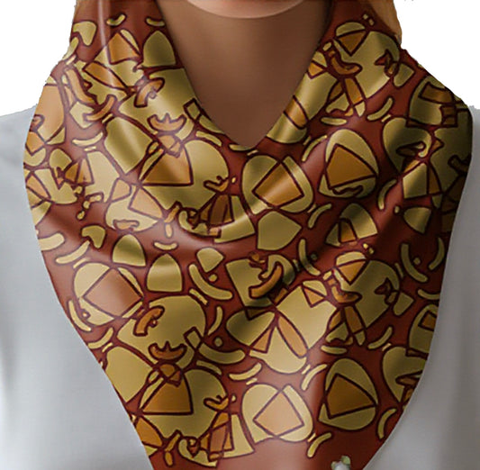 La boutique Narbero. Foulard Dolores, “ BROWN MOSAIC “