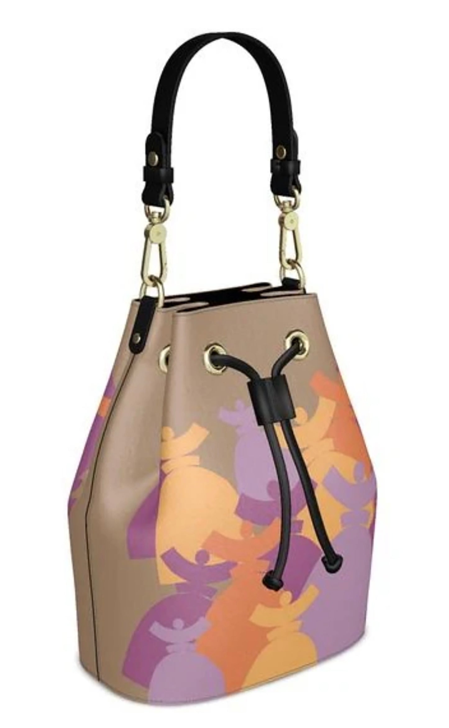 Dolores signature, sac "Bucket Bag" Dolores en Cuir "PASTEL"