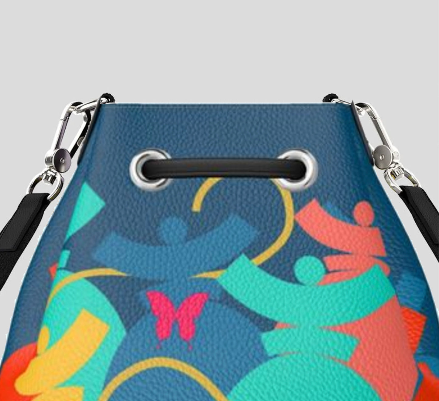 Dolores signature, sac "Bucket Bag" Dolores en Cuir PAPILLON