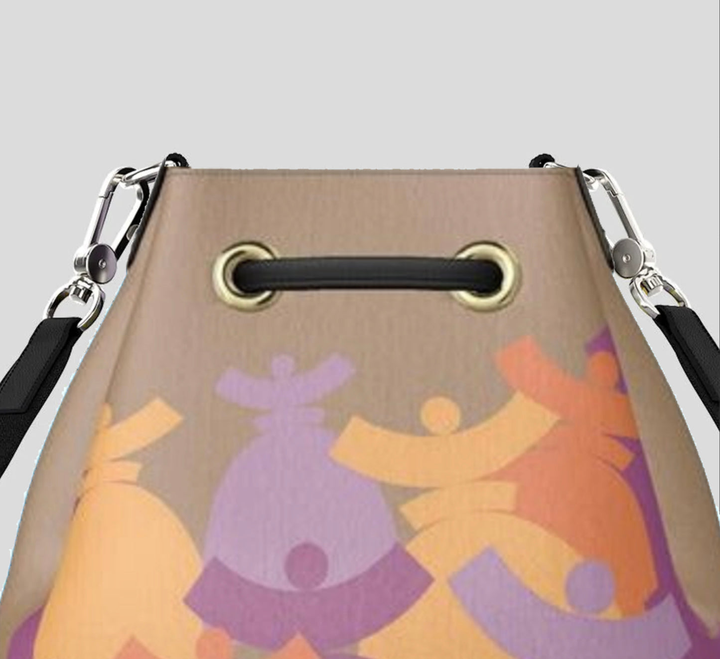 Dolores signature, sac "Bucket Bag" Dolores en Cuir "PASTEL"