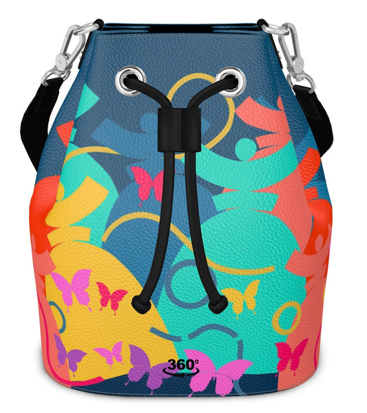 Dolores signature, sac "Bucket Bag" Dolores en Cuir PAPILLON