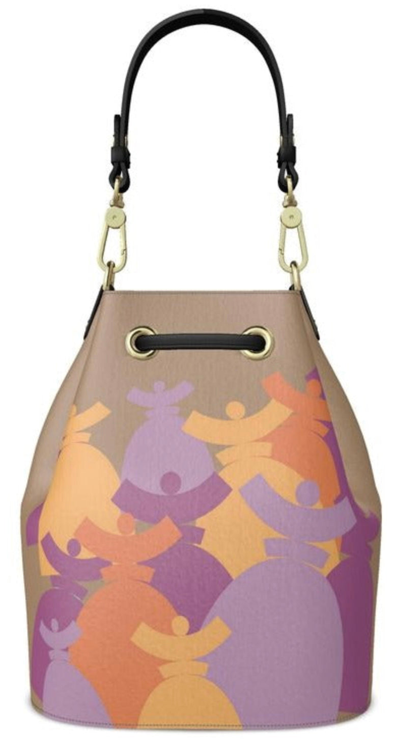 Dolores signature, sac "Bucket Bag" Dolores en Cuir "PASTEL"
