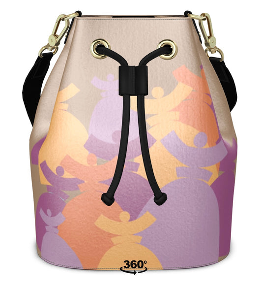 Dolores signature, sac "Bucket Bag" Dolores en Cuir "PASTEL"