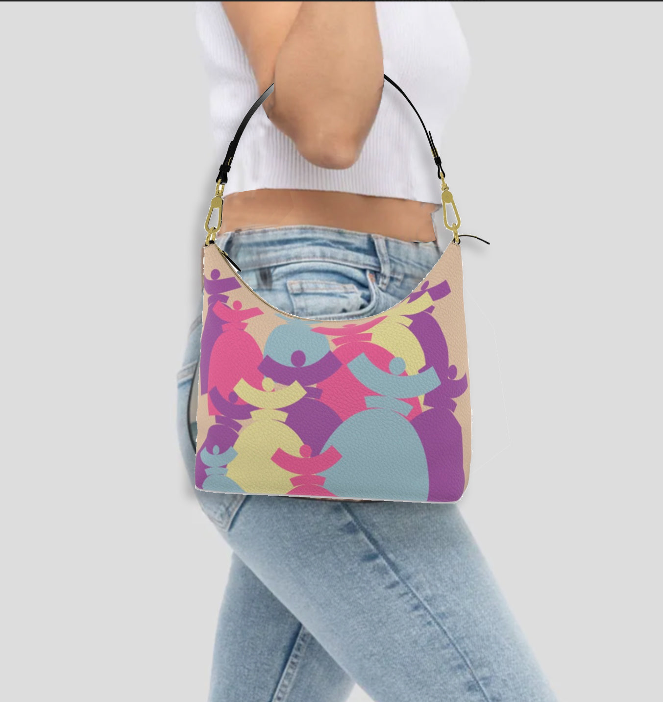 Dolores signature 'FARMELL' HOBO BAGS Sac cuir Dolores Pastel