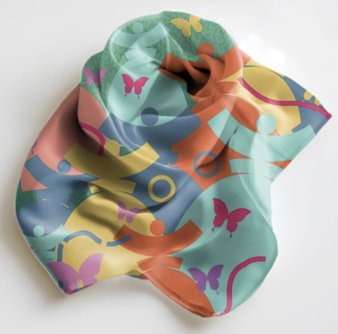 La boutique Narbero. Foulard Dolores, "Les Papillons" 90X90 cm