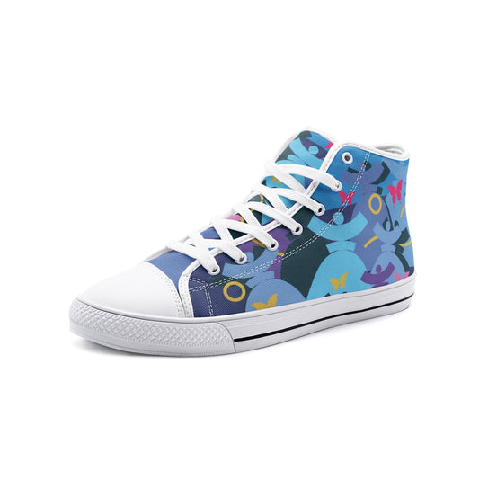 Dolores Signature. Baskets montantes unisexes en toile BLUE LINE