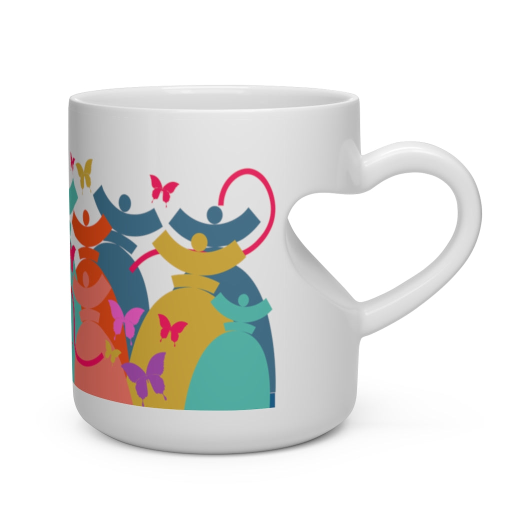 La boutique Narbero, le mug Dolores "Papillons" en forme de Cœur.