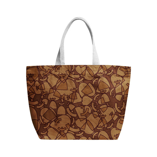 La boutique Narbero. Sac fourre-tout en toile naturelle Dolores, "Brown Mosaic"