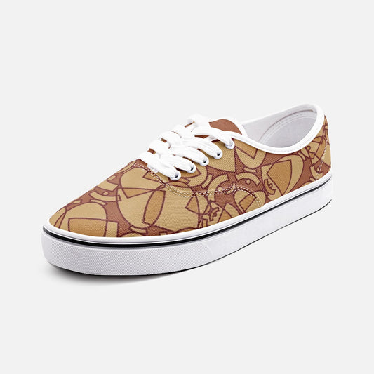 La boutique Narbero. Baskets basses en toile unisexe Dolores, "Brown Mosaic" .