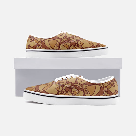 La boutique Narbero. Baskets basses en toile unisexe Dolores, "Brown Mosaic" .