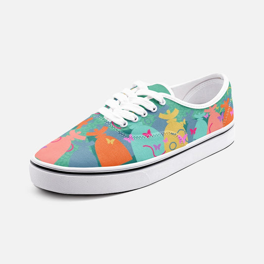 Dolores signature. Baskets basses en toile unisexe Dolores, "Papillons" .