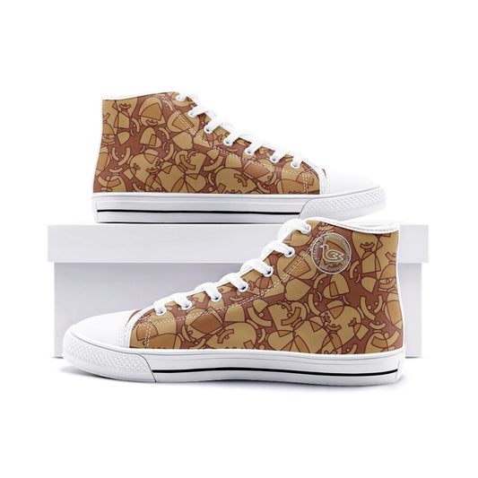 Dolores signature. Baskets hautes en toile unisexe Dolores, "Brown Mosaic".